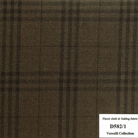 [Hết] D582/1 Vercelli CXM - Vải Suit 95% Wool - Nâu Caro